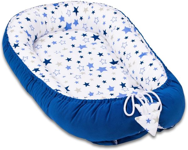 Pepi - Baby-Nest - Nestchen Baby - Baby-Nestchen für Neugeborene - Kuschelnest mit antiallergischer Füllung - Kokon aus Velvet und Baumwolle, Milky Way