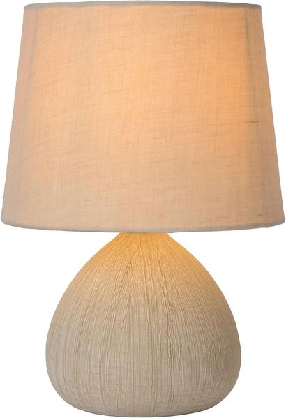 LUCIDE RAMZI - Tischlampe - Ø 18 cm - 1xE14 - Beige