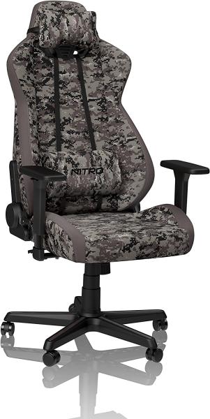 NITRO CONCEPTS S300 Gamingstuhl - Ergonomischer Bürostuhl Schreibtischstuhl Chefsessel Bürostuhl Pc Stuhl Gaming Sessel Stoffbezug Belastbarkeit 135 Kilogramm - Urban Camo