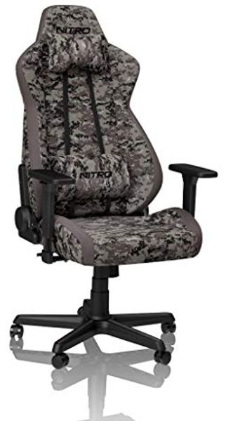 NITRO CONCEPTS S300 Gamingstuhl - Ergonomischer Bürostuhl Schreibtischstuhl Chefsessel Bürostuhl Pc Stuhl Gaming Sessel Stoffbezug Belastbarkeit 135 Kilogramm - Urban Camo