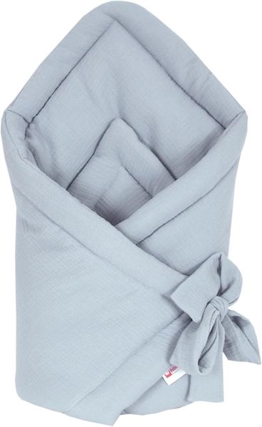 Einschlagdecke BABYLUX Einschlagdecke Musselin BABYHÖRNCHEN 75 x 75 cm Neugeborene, BabyLux, Silver