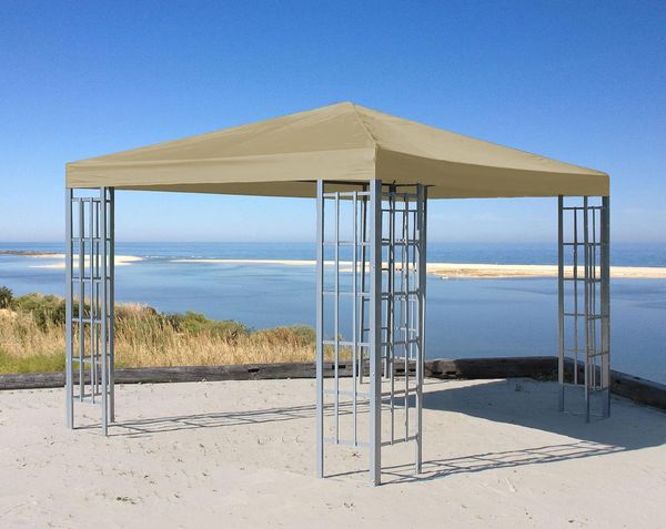 Rank Pavillon 3x3 m Beige Metall