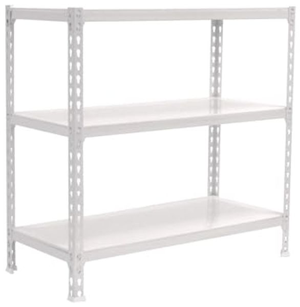 Simon Rack Schwerlastregal, 1000 x 1100 x 500 mm, Bis 200 kg Belastbar, 3 Verstellbare Ablagen, Kellerregal, Lagerregal, Weiss - Simonclick