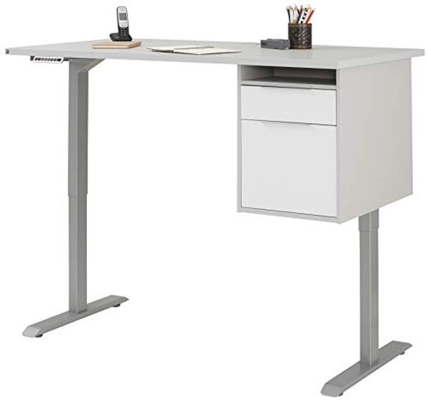 MAJA Möbel eDJUST Schreib-und Computertische, Holzwerkstoff, Metall Platingrau-Platingrau, ca. 150 x 122,5 x 80 cm Bild 5