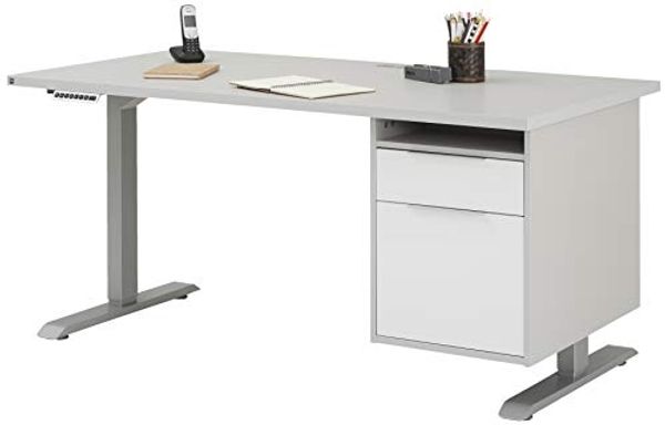 MAJA Möbel eDJUST Schreib-und Computertische, Holzwerkstoff, Metall Platingrau-Platingrau, ca. 150 x 122,5 x 80 cm Bild 7