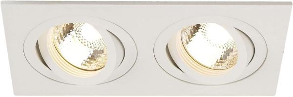 SLV No. 113512 NEW TRIA 155 GU10 Downlight rechteckig mattweiss max. 2x50W inkl. Clipfedern