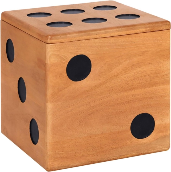 riess-ambiente Beistelltisch CUBE 40cm natur – stapelbar, Massivholz, Sitzhocker mit Fach (Einzelartikel, 1-St), würfelförmiger Holztisch mit Stauraum – ideal fürs Wohnzimmer