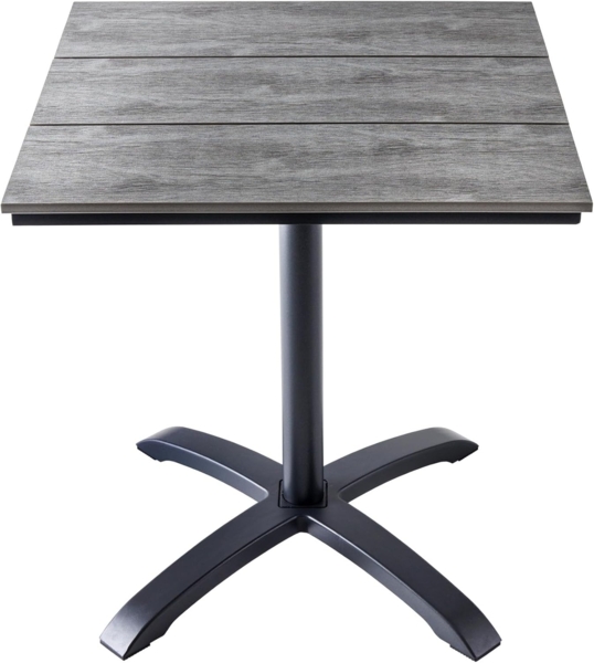 riess-ambiente Gartentisch DESIGNO 70cm schwarz / grau (Einzelartikel, 1-St), Balkonmöbel · wetterfest · eckig · Maritim · Outdoor · Modern Design