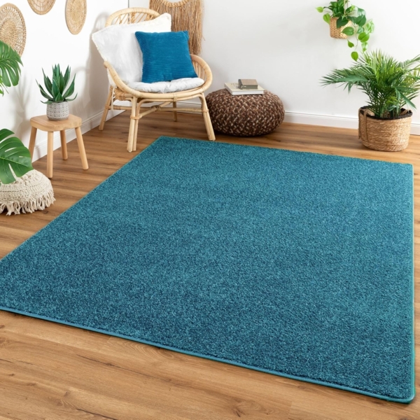 Designerteppich Cambridge, Farbe: türkis, Größe: 200x200 cm Bild 1