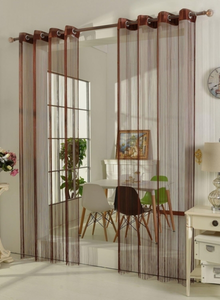 Gardinenbox Gardine (1 St), Ösen, Fadengardine, Fadenstore Raumteiler 20304