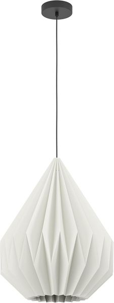 Eglo 43933 Hängeleuchte MINTING Stahl schwarz, Papier weiss E27 1X25W H:110cm Ø45cm dimmbar