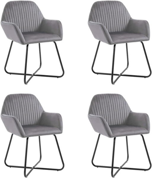 vidaXL Esszimmerstühle 4 Stk. Grau Samt [277009]