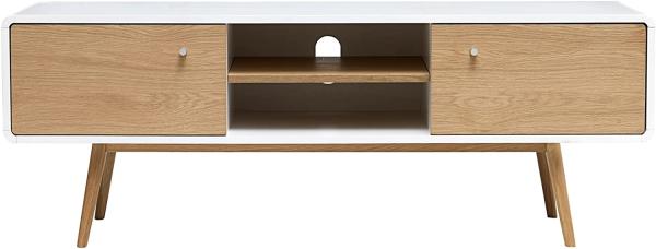 TV Tisch Tula teilmassiv Eiche weiss Fernsehschrank Sideboard Kommode Lowboard