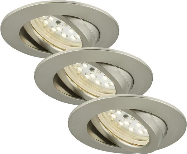 Briloner LED Einbauleuchten 3er Set Einbaustrahler Einbauspot