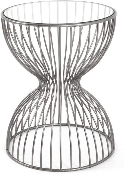Beistelltisch Glas/Metall, rund, Ø 53cm