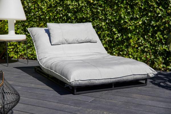 Gartenliege Gartenliege EMMA (BHT 125x40x196 cm) BHT 125x40x196 cm grau