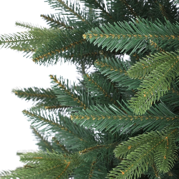 Salcar Künstlicher Weihnachtsbaum Christbaum PE PVC Nordmanntanne Tannenbaum mit Echtholz Baumständer, Nordmanntanne, 150 cm, Ø101 cm, zweifarbig, naturgetreu nachgebildetes Kunstmaterial Bild 6