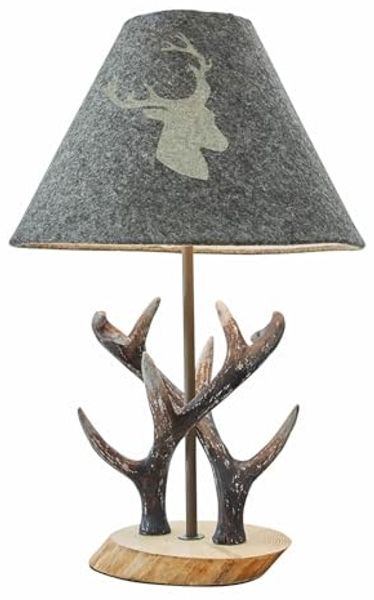 Mirabeau Tischleuchte Tischlampe Lodge grau/braun