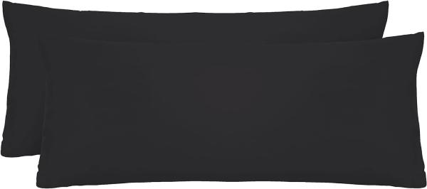 biberna Feinjersey-Kopfkissenbezug 0077144 schwarz 2X 40x80 cm