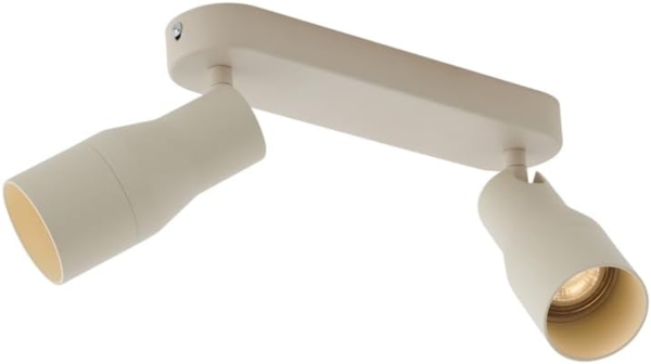 Qazqa LED Aufbaustrahler Stanley, ohne Leuchtmittel, GU10, Beige, Modern, Aluminium, 2-flammig