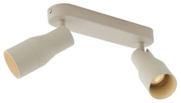 Qazqa LED Aufbaustrahler Stanley, ohne Leuchtmittel, GU10, Beige, Modern, Aluminium, 2-flammig