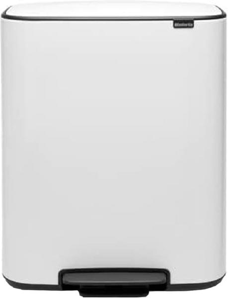 Brabantia BO Treteimer Mülleimer, Stahl, White, 60L