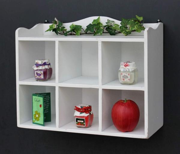 Setzkasten Wandregal 12020 Regal 40cm Vintage Shabby Landhaus Küchenregal Weiß Bild 6