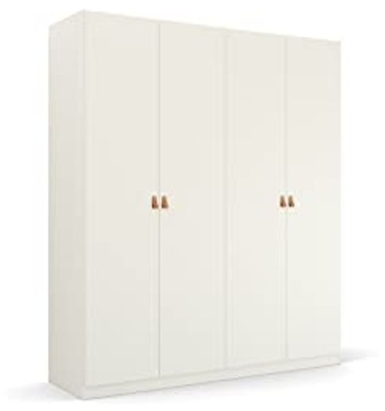 Kleiderschrank Drehtürenschrank Quadra-Spin | 4-türig | alpinweiß | 181x210 | Griff Homey