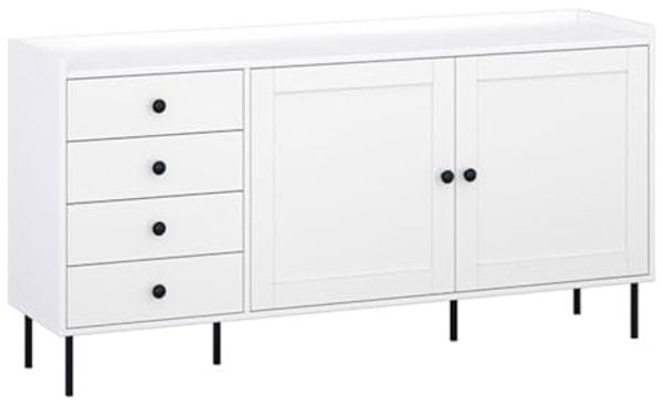 Kommode Ido Sideboard 151x40x80cm weiß 2-türig