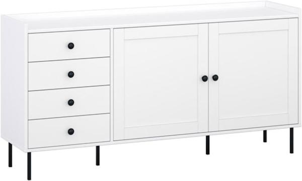 Kommode Ido Sideboard 151x40x80cm weiß 2-türig