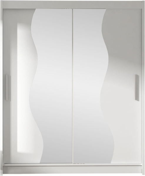 Kleiderschrank Westa S, ohne Beleuchtung, Farbe: Weiß / Spiegel