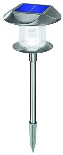 Solar Gartenstecker Solarleuchte Sunnylight, Duo Color, Akku, LED Stableuchte, Steckleuchte, Solarstecker, Solarfackel draußen, H38cm, Edelstahl, Metall, außen, Outdoor,