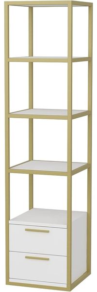 WELL HOME MOBILIARIO & DECORACIÓN Bücherregal, 100 % Melaminbeschichtung, Weißgold