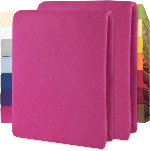 CelinaTex Jersey Spannbettlaken Lucina für Kids Dreierpack 60x120-70x140 cm pink 100% Baumwolle gekämmt superweich Oeko-TEX