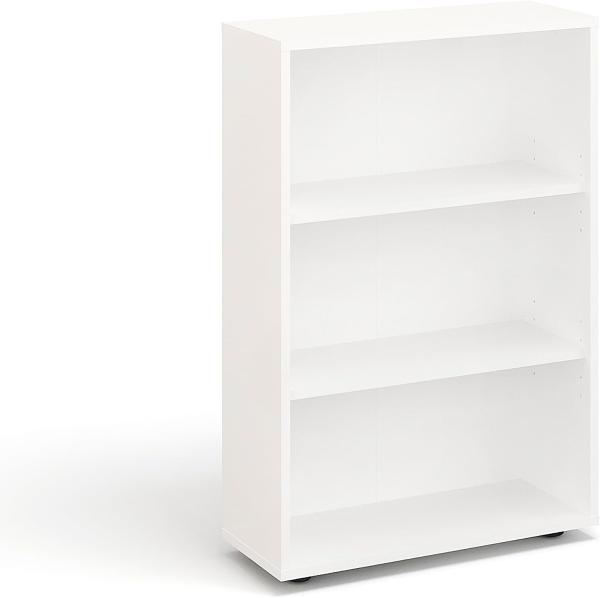 KOMTO Bücherregal Lumo 60 cm breit Regal mit 3, 4, 6 Ebenen und Höhenverstellbare Regale, Aufbewahrungsregal Bookshelf Weiß