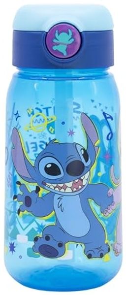 Lilo & Stitch Trinkflasche 510ml Kinderflasche mit Trinkhalm & Druckverschluss