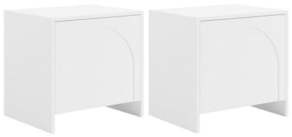 Vente-unique - NALYRA Bedside table Holz, Platte Weiß - B 40 cm x H 50 cm x L 52 cm