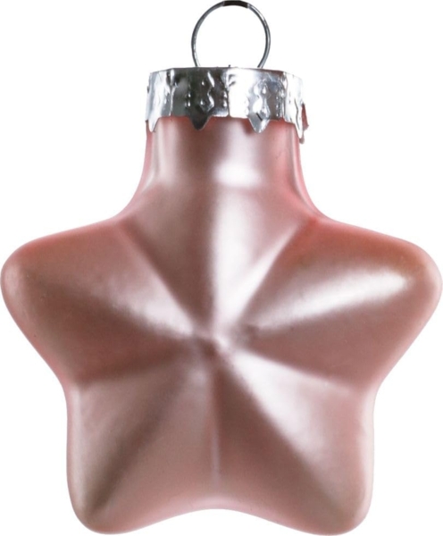 TrendLine Mini-Glas-Sterne rosa 12 Stück Ø 4 cm Dekosterne Weihnachtsschmuck