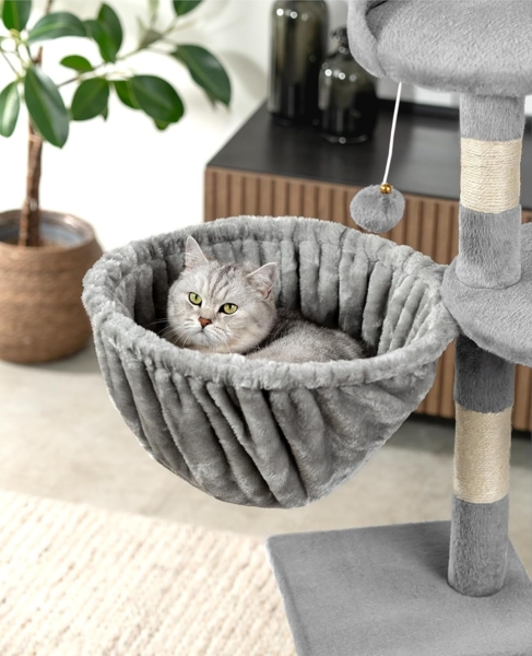 lionto Kratzbaum-Liegemulde lionto Liegemulde für Kratzbäume 40 cm Durchmesser, 15 - 25 cm Tiefe, Plüsch, 40 cm Durchmesser, 25 cm Tiefe, hellgrau Bild 2