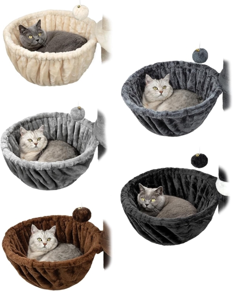 lionto Kratzbaum-Liegemulde lionto Liegemulde für Kratzbäume 40 cm Durchmesser, 15 - 25 cm Tiefe, Plüsch, 40 cm Durchmesser, 25 cm Tiefe, hellgrau Bild 7