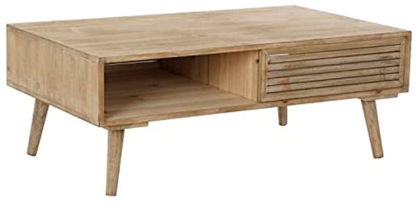 DKD Home Decor Tisch 99 x 59 x 38 cm Tanne Natur Aluminium