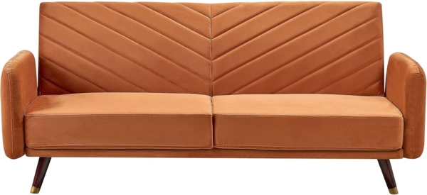 Schlafsofa 3-Sitzer Samtstoff orange SENJA