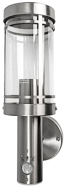 Grafner® Edelstahl Wandlampe Bewegungsmelder Wandleuchte Hofleuchte E27 WL11007