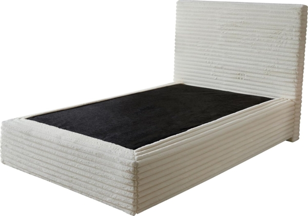Boxspringgestell Dream-Well Plüsch-Cord Beige 120x200 cm
