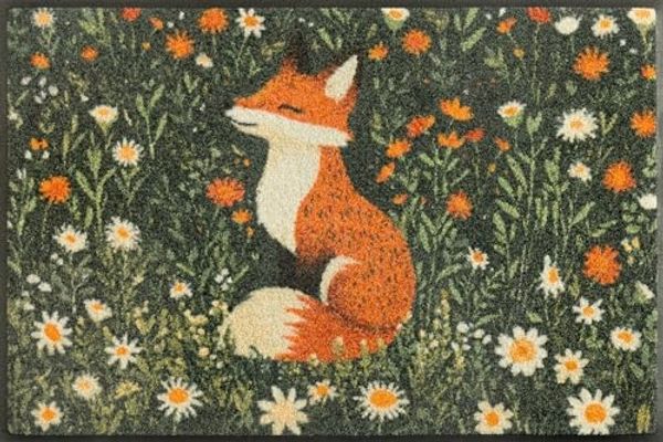 wash+dry by Kleen-Tex Fußmatte Fußmatte 50x75 Floral Foxy grau, Eingangsmatte normal, Höhe: 500 mm