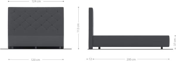 Boxspringgestell Dream-Great Mikrofaser Anthrazit Vintage 120x200 cm Bild 3