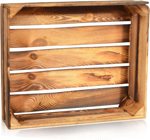 CHICCIE Holzkiste Regale Geflammt 50x40x15cm - Kisten Weinkisten (1 St)