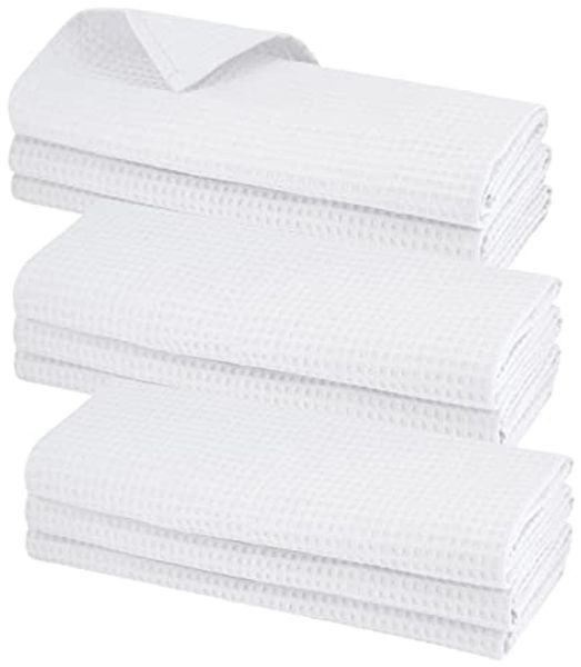 Engelland Geschirrtuch Poliertuch, (Vorteils-Set, 9-tlg, Waffel-Pique), 100 % Baumwolle, integrierte Aufhängeschlaufe, 70 x 50 cm