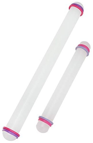Praknu Nudelholz Ausrollstab 43 cm + 22 cm ABS-Kunststoff, (Set, 2-tlg), Rollstab