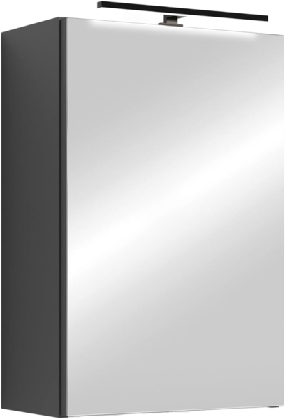 byLIVING Spiegelschrank Spree/Korpus matt anthrazit mit Spiegeltüren/Hängeschrank mit Soft-Close-Funktion/Inkl. LED-Beleuchtung/Badschrank mit Stecker- und Schalterdose/B 40, H 60, T 20 cm